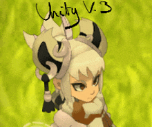 a cartoon drawing of a girl with horns and the words je veux ga on the bottom