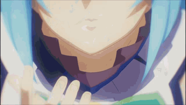 KonoSuba GIF Anime, Anime, blue, cg Artwork, face png
