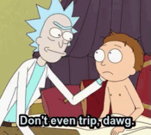 Don'T Even Trip Dawg - Trip GIF - Rick And Morty Morty Smith Rick Sanchez GIFs