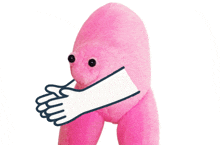 Little Pink Guy Claps GIF