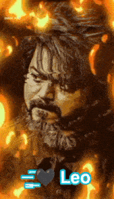a drawing of a man with a beard and the name leo on the bottom