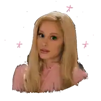 a woman in a pink dress with pink stars around her head