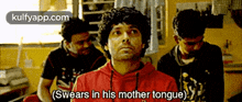 a man swears in his mother tongue in a movie scene