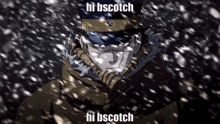 a picture of a man with the words hi bscotch on the bottom