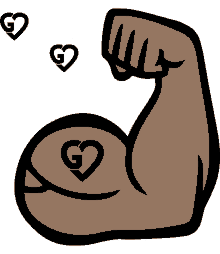 muscle biceps flex hearts buff