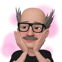 a cartoon character with glasses and a mustache is holding his face with his hands