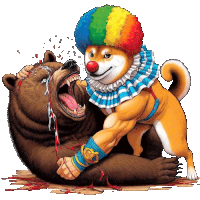 Clown Dog Idoge Sticker