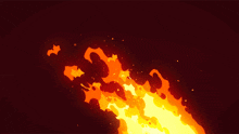 a cartoon drawing of a fire coming out of a hole in the ground