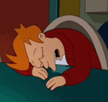 a cartoon of a man sleeping with the words goodnight sleep well written above him