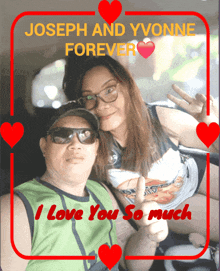a picture of a man and a woman with the words joseph and yvonne forever