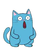 a cartoon cat with a surprised look on its face