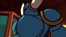 a cartoon drawing of a knight with horns and a t on his helmet