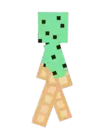 a minecraft character with a ice cream cone on his feet
