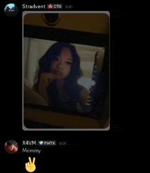 a picture of a woman is being displayed on a screen with the name stradvent at the top