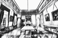 Creepy Dining Room Black And White GIF - Creepy Dining Room Black And White GIFs