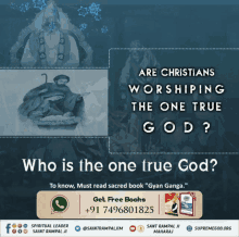 a poster that says " are christians worshiping the one true god "