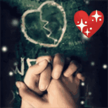 Hearts Holding Hands GIF - Hearts Holding Hands Sparkle GIFs