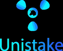 a logo for unistake with a unicorn on it