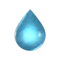 a blue water drop with a white background and a glowing center