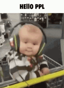 Baby Headphone GIF - Baby Headphone Headshake GIFs