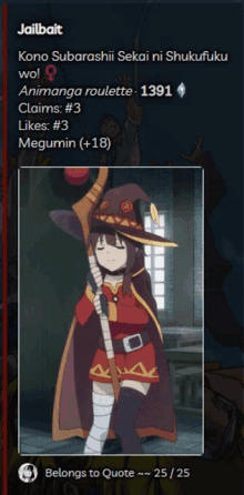 Jailbait Megumin GIF - Jailbait Megumin GIFs