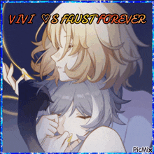 a picture of a girl with the words vivi vs faust forever on it