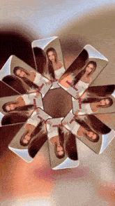 a kaleidoscope of images of a woman with the word amanda on the bottom left