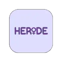 a purple square with the word herde in white letters