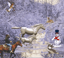 Boldog Karácsonyt Horse GIF - Boldog Karácsonyt Horse Snowman GIFs