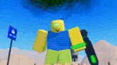 a roblox character is standing in front of a bus stop