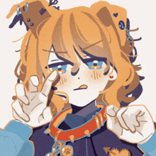 a drawing of a girl with a dog collar