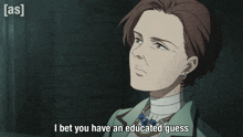 a cartoon of a woman with the words i bet you have an educated guess