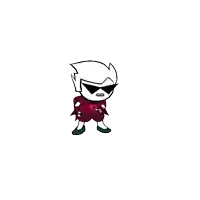 a cartoon character is wearing sunglasses and a red shirt