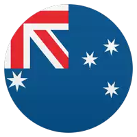 the flag of australia is in a circle with three white stars