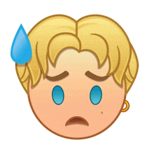 a cartoon drawing of a man with a sweaty face