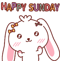 Happy Sunday Rabbit Sticker - Happy Sunday Rabbit Sunday Stickers