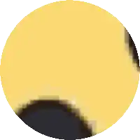 a yellow circle with a black border and a white background
