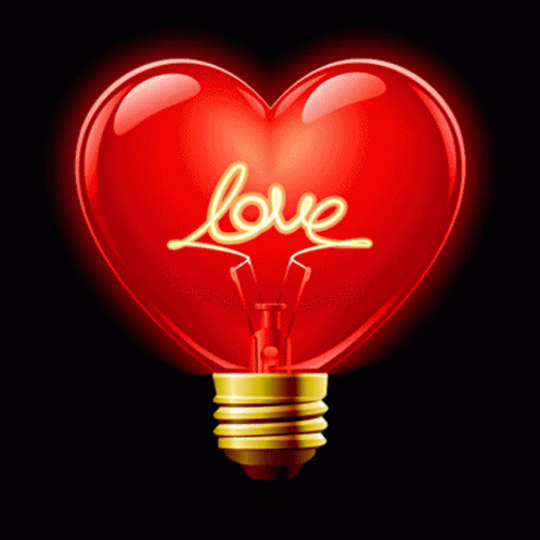 lounge Melankoli Overskrift Love Heart Light Bulb GIF - Love Heart Light Bulb Red - Discover & Share  GIFs