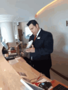 cleaning front desk