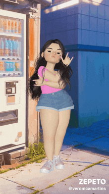 a cartoon character with the name zepeto on the bottom right