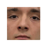 a close up of a person 's face on a square
