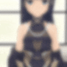 a blurry picture of a girl in a black dress