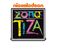 a nickelodeon logo that says zona tiza on a blackboard