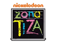 a nickelodeon logo that says zona tiza on a blackboard