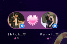 a man and a woman are shown on a screen with the words shlok purvi