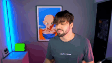 a man wearing a t-shirt that says mentally gone