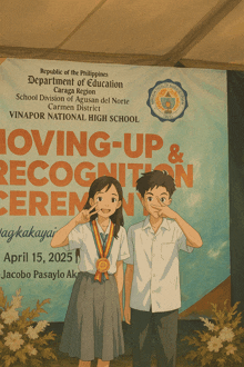 a poster for the moving-up and recognition ceremony at vinapor national high school