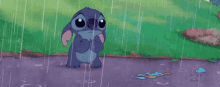Sad Stitch GIF - Sad Stitch Raining GIFs