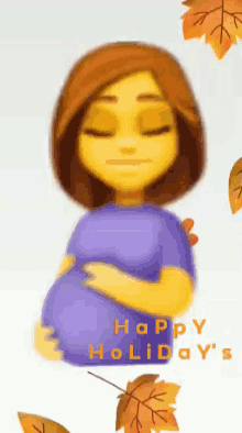 Pregnant Happy Holidays GIF - Pregnant Happy Holidays Falling Leaves GIFs