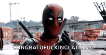 Deadpool Clapping GIF - Deadpool Clapping Congratu Fucking Lations GIFs